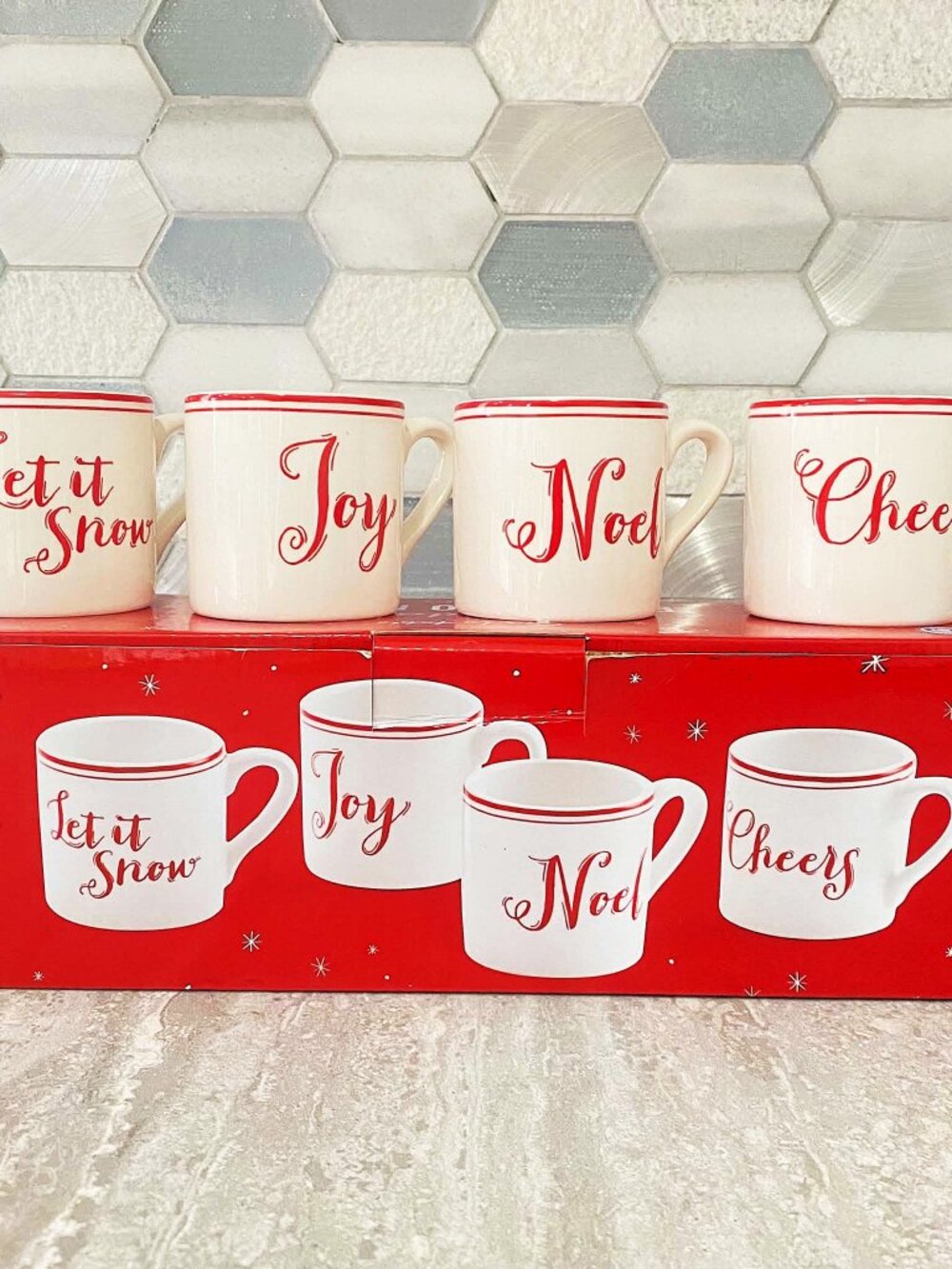 Sur La Table Holiday Christmas Espresso Mugs Set of 4